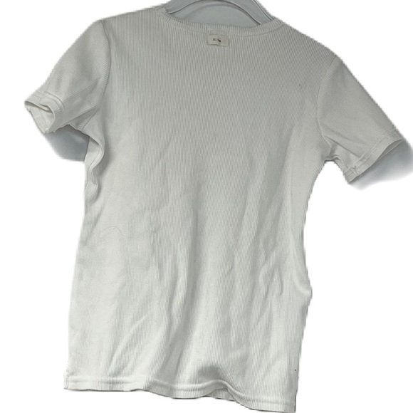 Lil legs boys ribbed sz 6y white short sleeve tee casual classic neutral fun - Picture 2 of 6